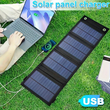 Foldable 5V Solar Charger – Portable, Waterproof & USB Ready - InspiredGrabs.com